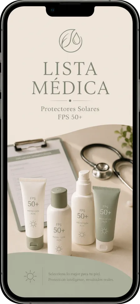 Lista Médica de Protectores Solares FPS 50+